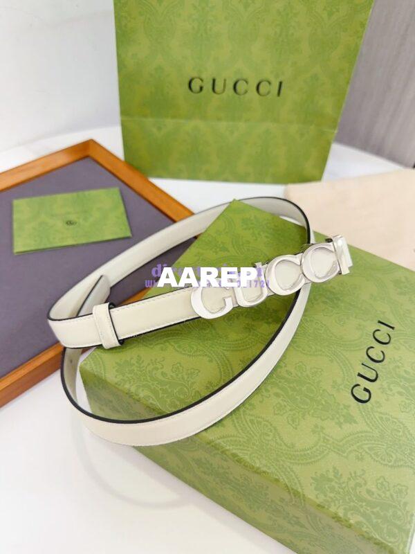 Replica Gucci Logo Buckle Thin Belt Leather 751600 22