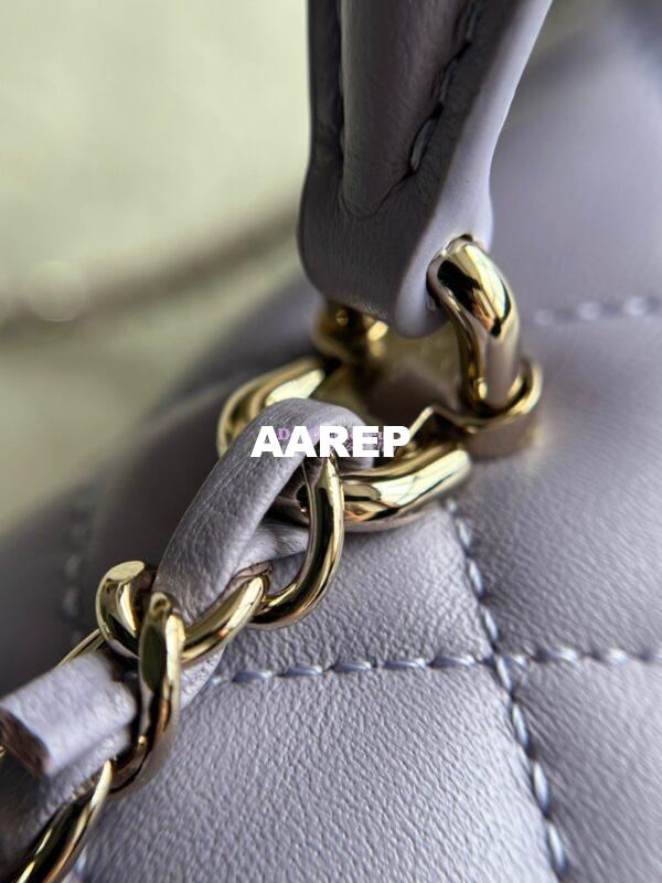 Replica Chanel Mini Flap Bag With Top Handle AS2431 in Lambskin Lilac with Light Gold Hardware 7