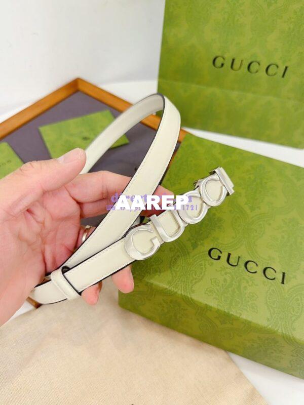 Replica Gucci Logo Buckle Thin Belt Leather 751600 23