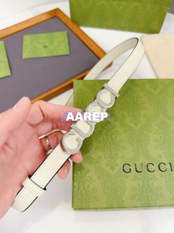 Replica Gucci Logo Buckle Thin Belt Leather 751600 24