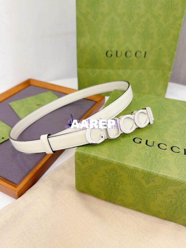 Replica Gucci Logo Buckle Thin Belt Leather 751600 26