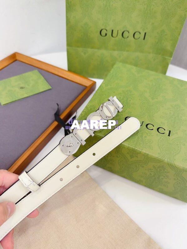 Replica Gucci Logo Buckle Thin Belt Leather 751600 27