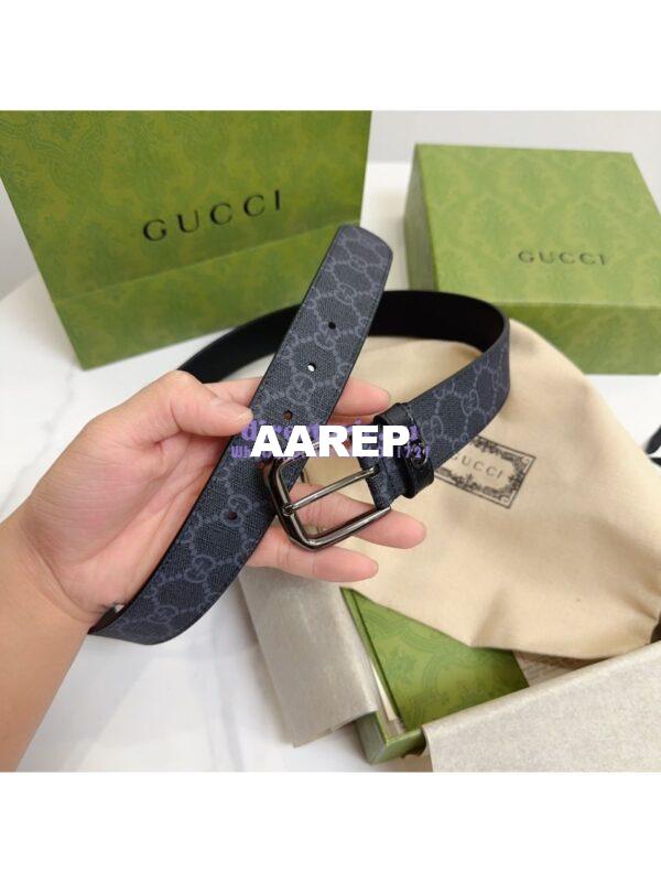 Replica Gucci Belt With Interlocking G Detail GG Supreme Black 673921 9