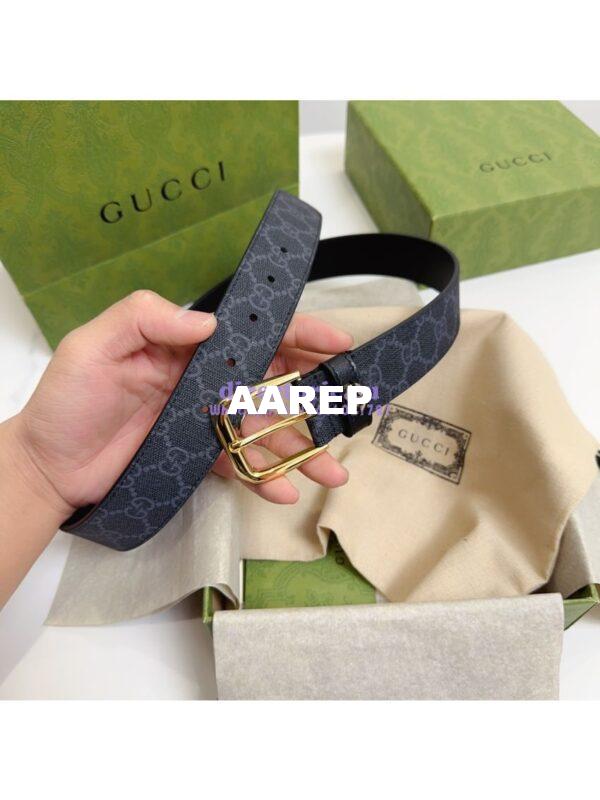 Replica Gucci Belt With Interlocking G Detail GG Supreme Black 673921 15