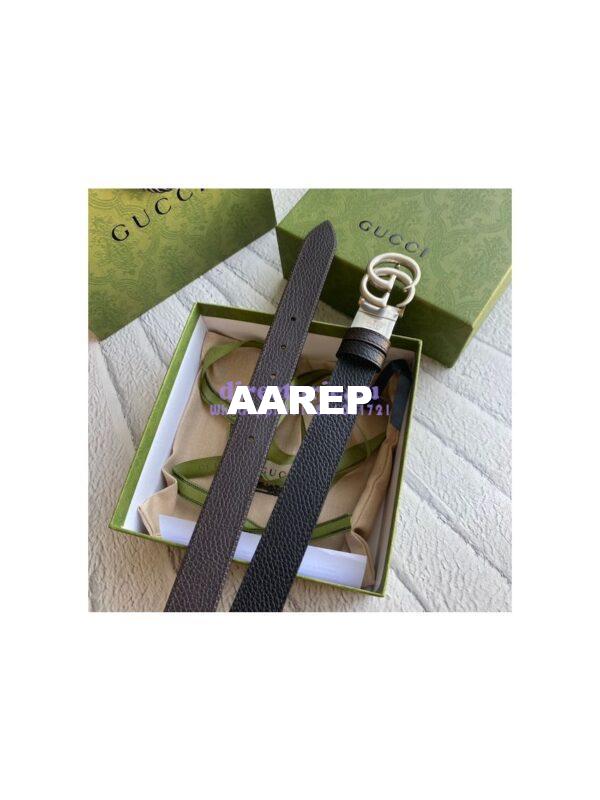 Replica Gucci GG Marmont reversible drummed calfskin belt 643847 5