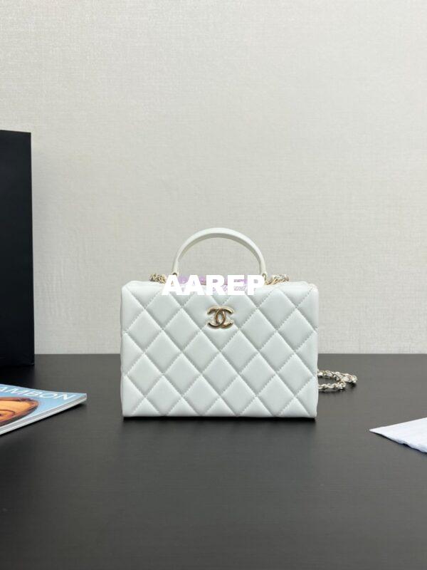 Replica Chanel Small Box Bag Lambskin AS5167 White 2