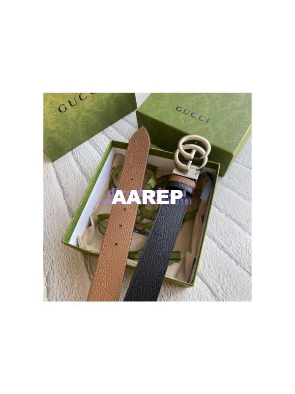 Replica Gucci GG Marmont reversible drummed calfskin belt 643847 15