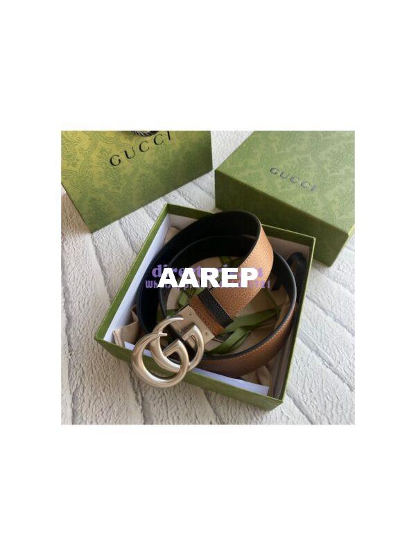 Replica Gucci GG Marmont reversible drummed calfskin belt 643847 16