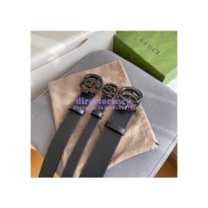 Replica Gucci Black GG Marmont Leather Belt 400593