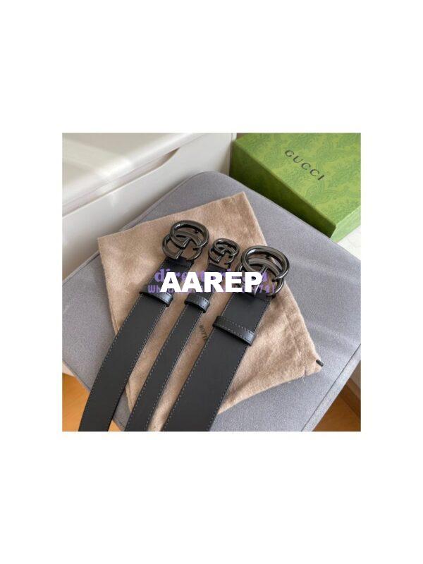Replica Gucci Black GG Marmont Leather Belt 400593