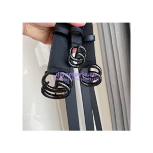Replica Gucci Black GG Marmont Leather Belt 400593 2
