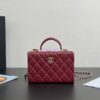Replica Chanel 24K Flap Bag With Top Handle Grained Shiny Calfskin AS5165 Black 2