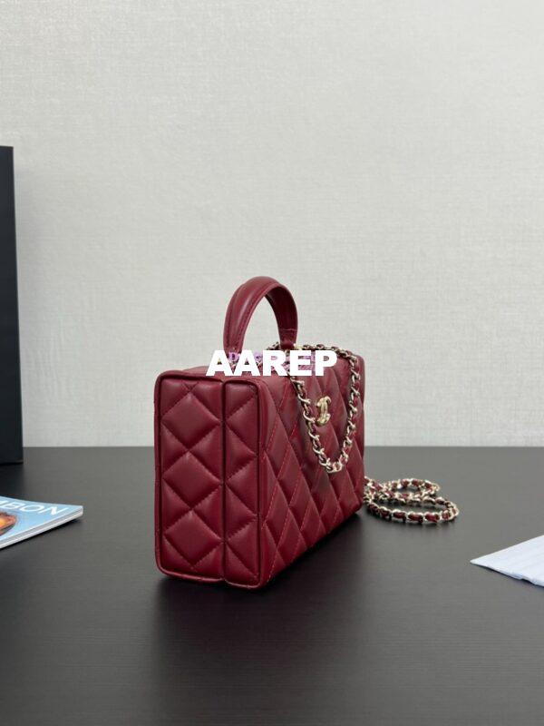 Replica Chanel Small Box Bag Lambskin AS5167 Burgundy 3