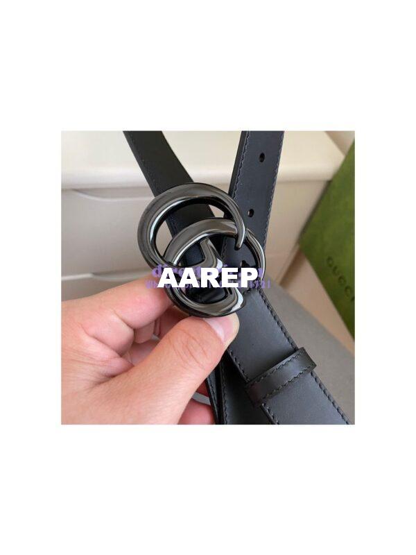 Replica Gucci Black GG Marmont Leather Belt 400593 5
