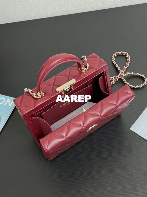 Replica Chanel Small Box Bag Lambskin AS5167 Burgundy 4