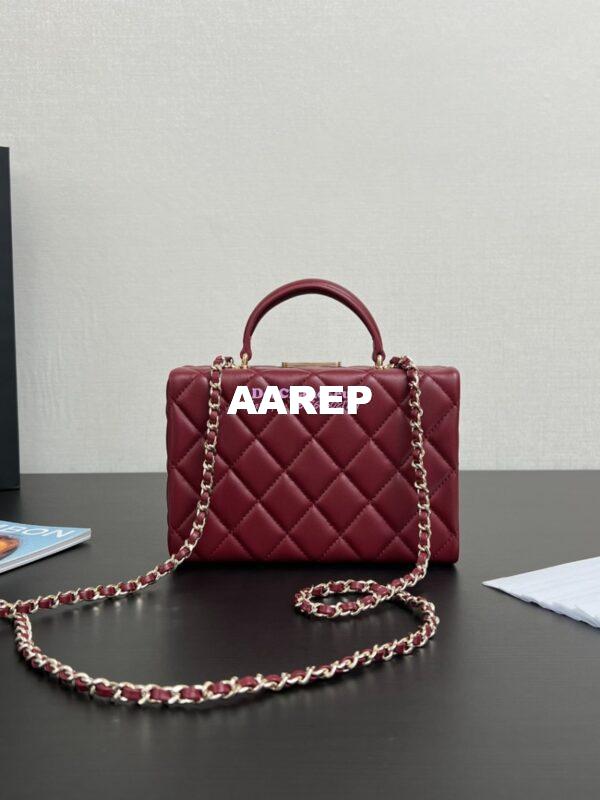 Replica Chanel Small Box Bag Lambskin AS5167 Burgundy 8
