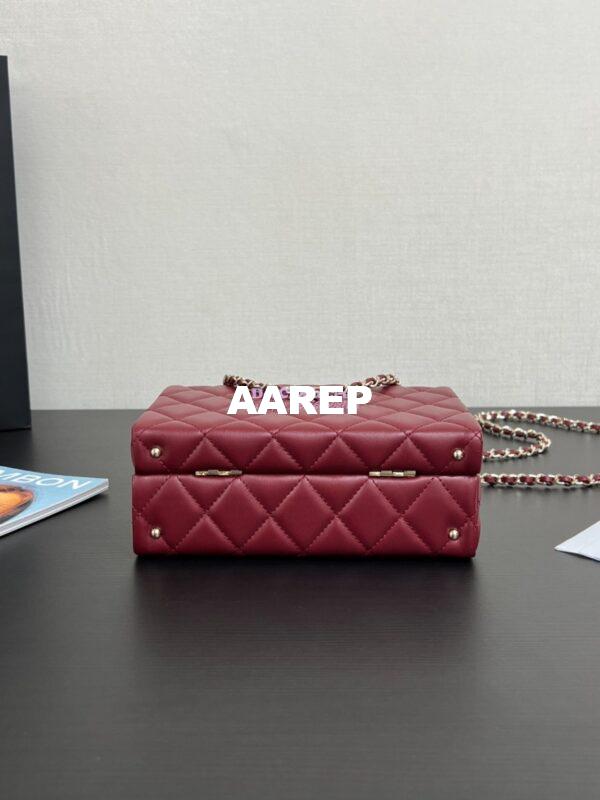 Replica Chanel Small Box Bag Lambskin AS5167 Burgundy 9