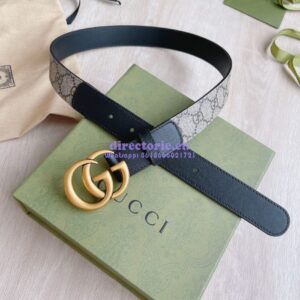 Replica Gucci GG Belt with Double G Buckle 625839 Black