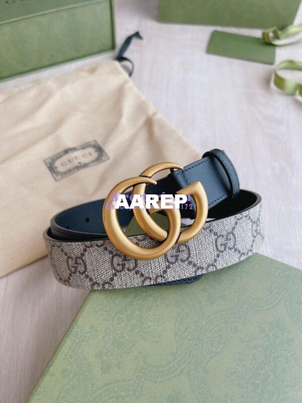 Replica Gucci GG Belt with Double G Buckle 625839 Black 2