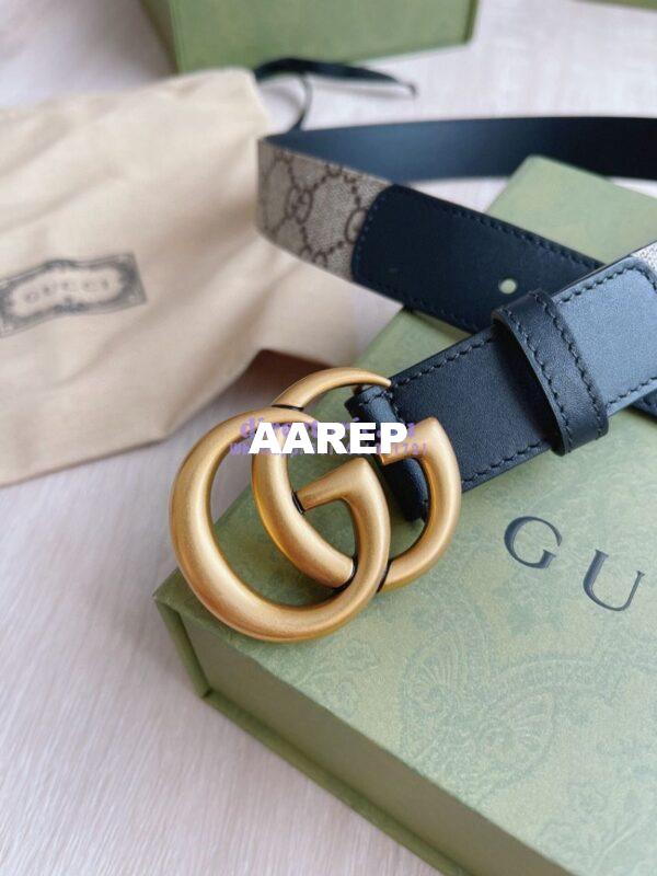 Replica Gucci GG Belt with Double G Buckle 625839 Black 5