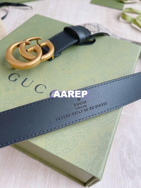 Replica Gucci GG Belt with Double G Buckle 625839 Black 6