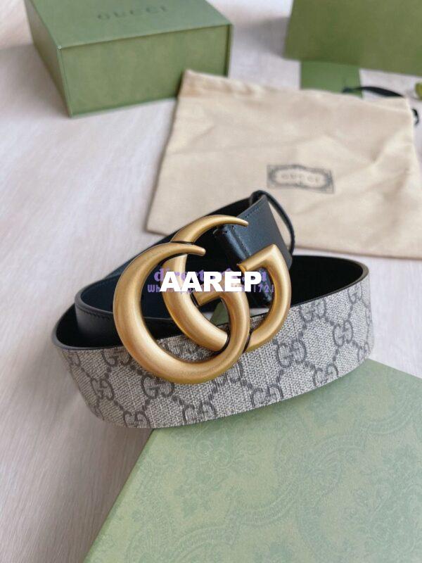 Replica Gucci GG Belt with Double G Buckle 625839 Black 8