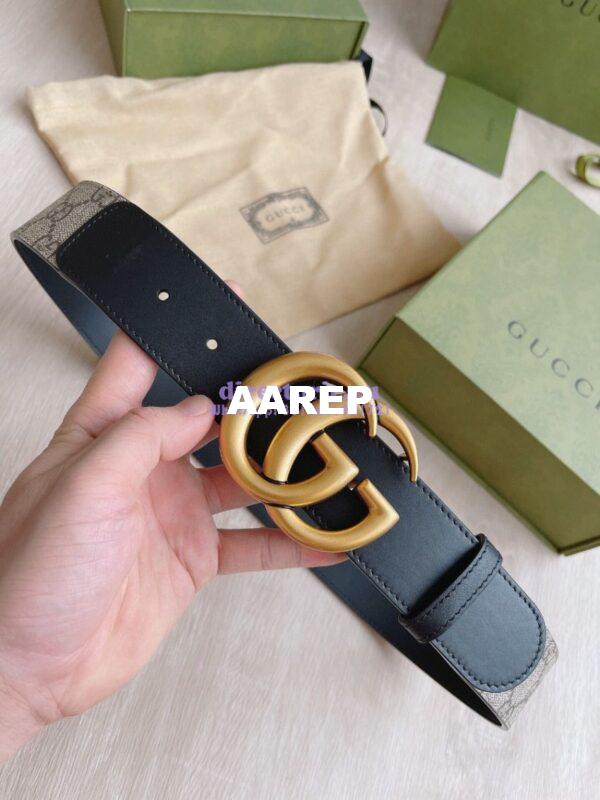 Replica Gucci GG Belt with Double G Buckle 625839 Black 10