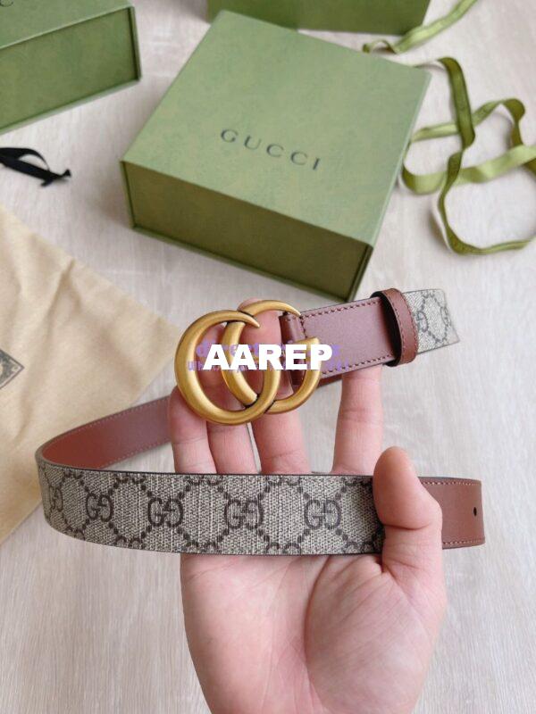 Replica Gucci GG Belt with Double G Buckle 625839 Brown 5