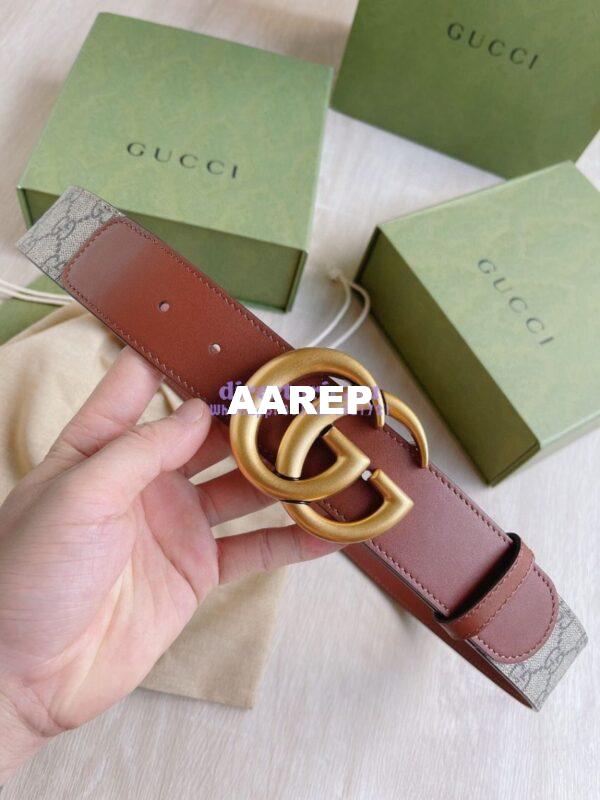 Replica Gucci GG Belt with Double G Buckle 625839 Brown 7
