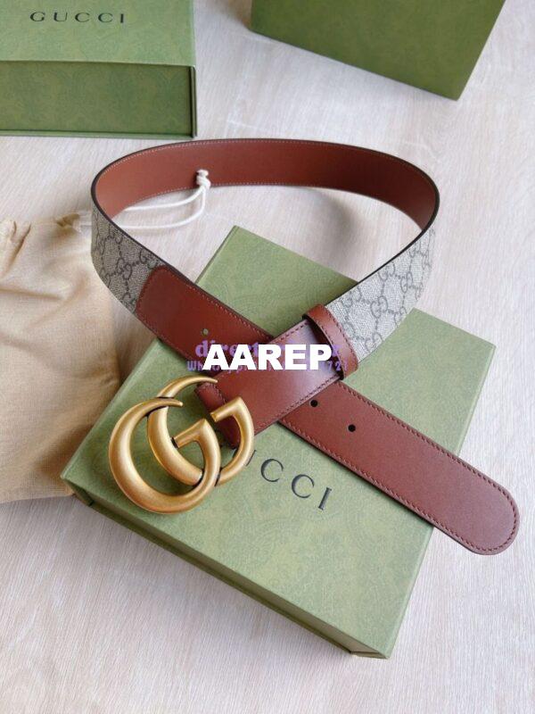 Replica Gucci GG Belt with Double G Buckle 625839 Brown 8