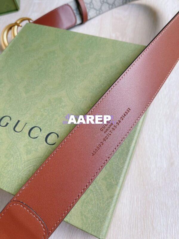 Replica Gucci GG Belt with Double G Buckle 625839 Brown 10