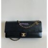 Replica Chanel 24K Flap Bag With Top Handle Grained Shiny Calfskin AS5165 Black