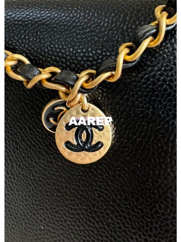 Replica Chanel 24K Maxi Clutch Bag Grained Shiny Calfskin AS5182 Black 6
