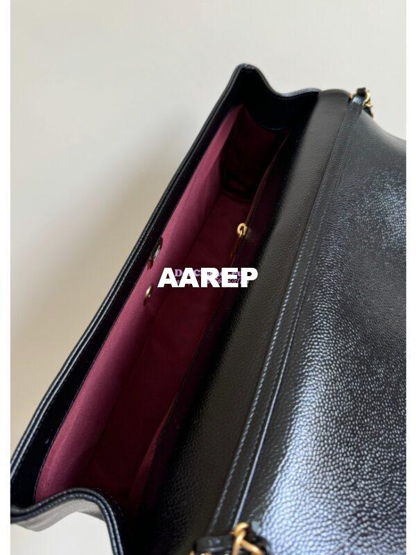 Replica Chanel 24K Maxi Clutch Bag Grained Shiny Calfskin AS5182 Black 7