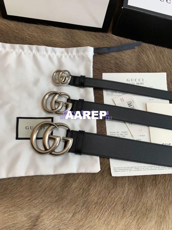 Replica Gucci Belt With Palladium Silver Double G Buckle 409417