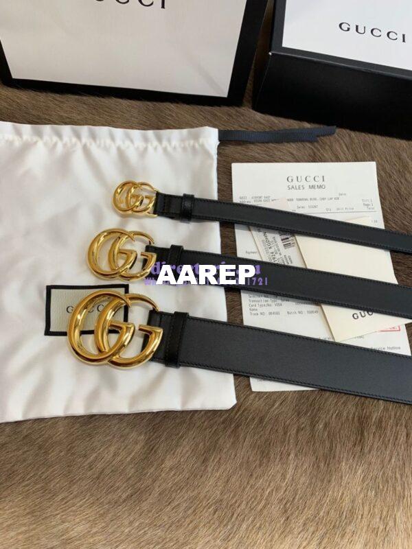 Replica Gucci Belt With Shiny Gold Double G Buckle 409417