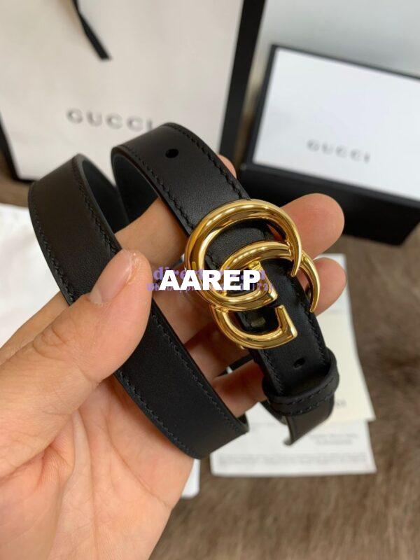 Replica Gucci Belt With Shiny Gold Double G Buckle 409417 10