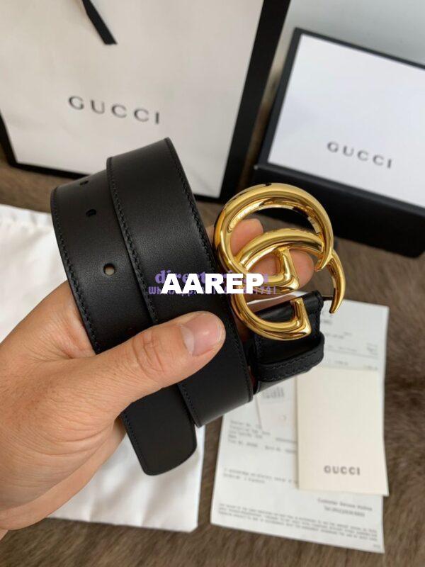 Replica Gucci Belt With Shiny Gold Double G Buckle 409417 11
