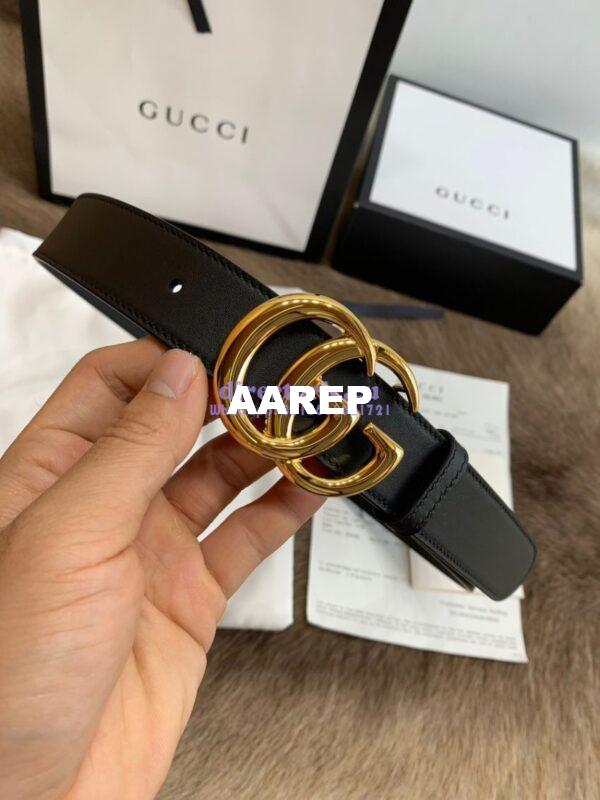 Replica Gucci Belt With Shiny Gold Double G Buckle 409417 13