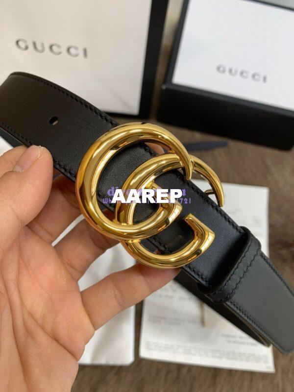 Replica Gucci Belt With Shiny Gold Double G Buckle 409417 14