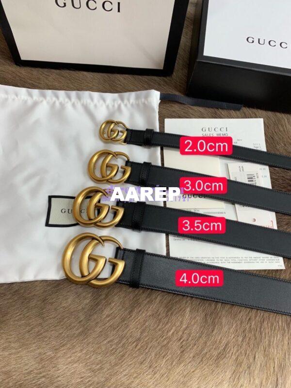 Replica Gucci Leather Belt With Double G Buckle 400593 Black 3
