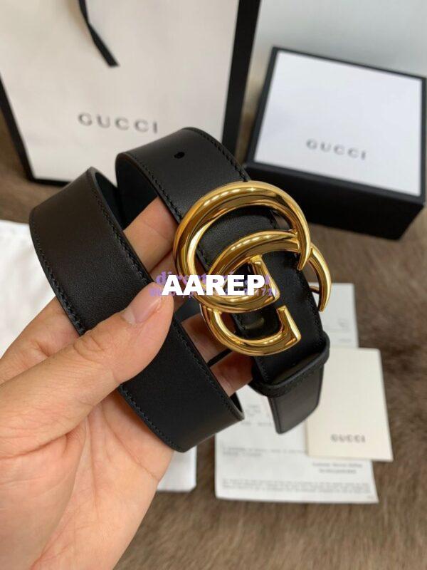 Replica Gucci Belt With Shiny Gold Double G Buckle 409417 15