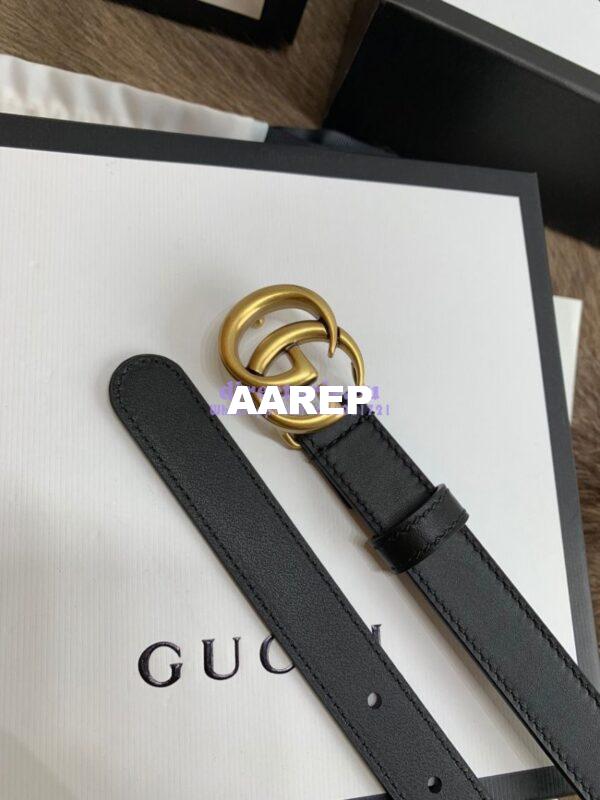 Replica Gucci Leather Belt With Double G Buckle 400593 Black 5