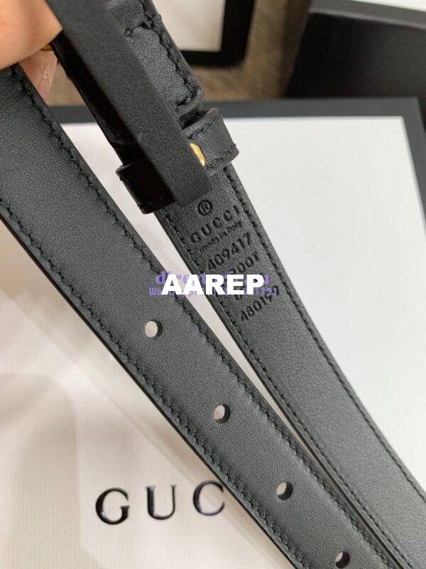 Replica Gucci Leather Belt With Double G Buckle 400593 Black 7