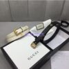 Replica Gucci Black Leather belt with Multicolour Crystals Embellished Double G 453260 2