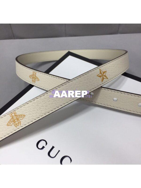 Replica Gucci Belt with Bees and Stars Print 576178 White 7