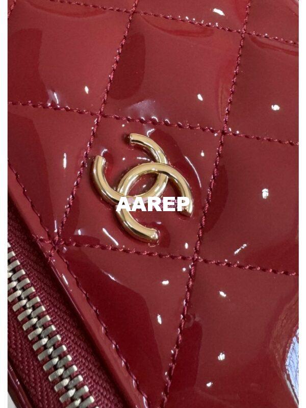 Replica Chanel New 24A Glossy Calfskin Vanity With Chain and Top Handle AP2199 Burgundy 7