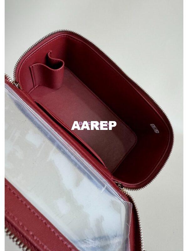 Replica Chanel New 24A Glossy Calfskin Vanity With Chain and Top Handle AP2199 Burgundy 9
