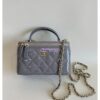 Replica Chanel New 24A Glossy Calfskin Vanity With Chain and Top Handle AP2199 Burgundy