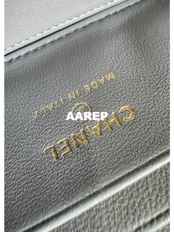 Replica Chanel New 24A Glossy Calfskin Vanity With Chain and Top Handle AP2199 Grey 10